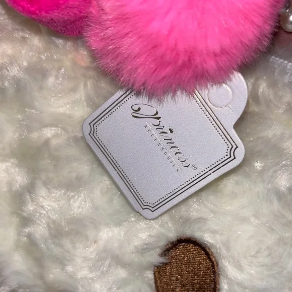 Adorable White and Pink Bunny Kids Purse with hot pink Pom Pom head band - Picture 4 of 7